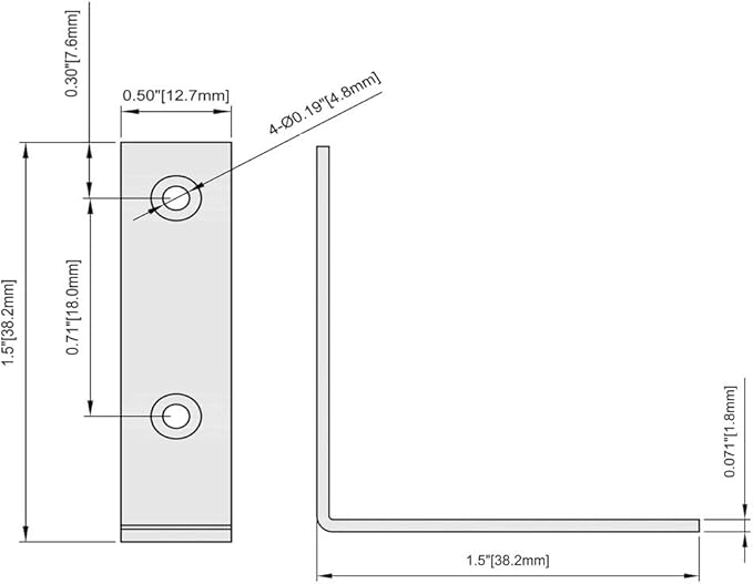 40 Pack L Bracket Corner Braces, Small Metal L Brackets for Wood, 1.5 inch Steel Joist Right Angle Brackets for Wood Shelves Chair Drawer Cabinet with Screws, Zinc Plated HOME MASTER HARDWARE