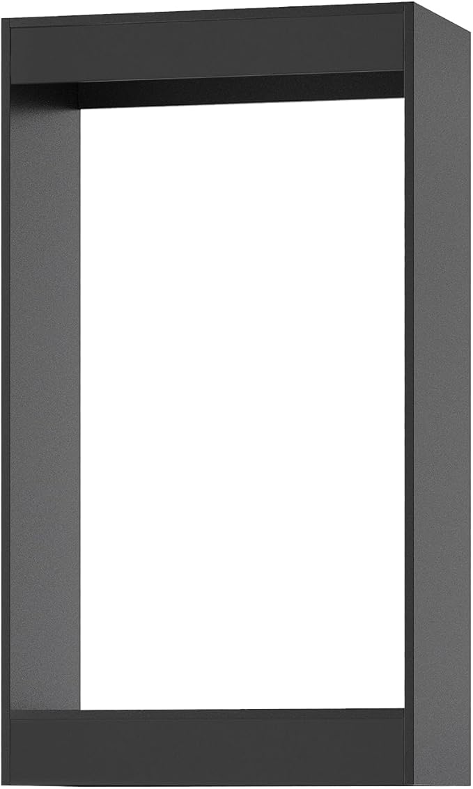 ROOMTEC 34.5" Double Hanging Closet Unit, Modular Closet System with Hanging Rod, Wardrobe Organizer for Bedroom or Walk-in Closet, Wall Mounted, Customizable Clothes Storage Unit, Black