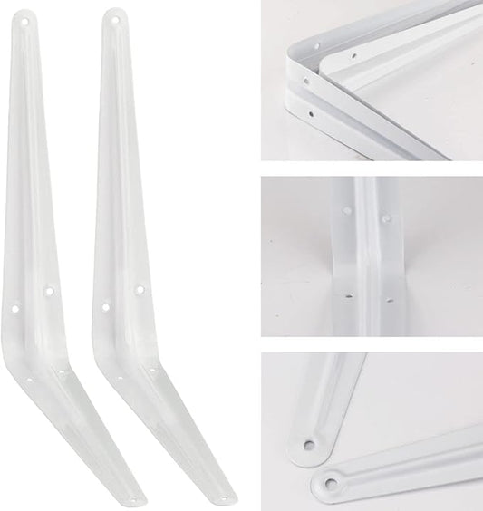 Shelf Brackets, White 10×8 in Heavy-Duty L Bracket 10 PCS, Metal Angle Bracket Used for Suspension Rustic Farmhouse Decoration