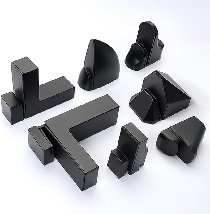 Adjustable Wood/Glass Shelf Bracket Wall Mount, Black , 2 Pack