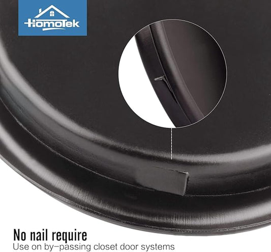 HOMOTEK 12 Pack Closet Door Finger Pulls, 2-1/16' Round Sliding Handles, Recessed & Cabinet Pulls, Easy Snap No Drill, Oil Rubbed Bronze