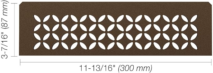 Schluter Rectangular Shelf for Prefabricated Kerdi Board SN/-SNLT Niches - 4mm Thick, Floral Design, Aluminum Material, Bronze Finish - SNS1D5TSOB