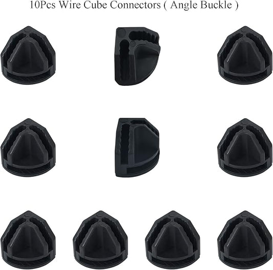 10Pcs Wire Cube Connectors, Black Wire Cube Storage Connectors Corner Wire Grid Cube Shelf Plastic Connectors Clips for Wire Cube Storage Shelving Unit and Modular Closet Organizer, SATONBEYI