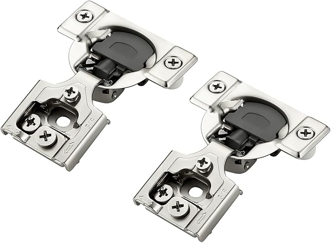 20 Pack 10 Pairs 3/8 Inch Overlay Soft Close Hinges for Kitchen Cabinet - Satin Nickel Hidden Stainless Steel Concealed Self Closing