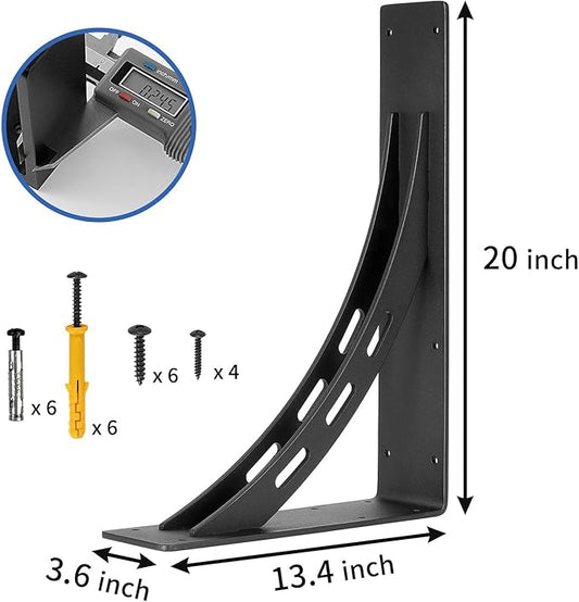 20 inch x 13.5 inch Heavy Duty Bracket,Granite Countertop Support Brackets, Heavy Duty Shelf Brackets , Max Load 1000 Lbs ,Mantel Brackets (Set of 2) - (20 " x 13.5 ")