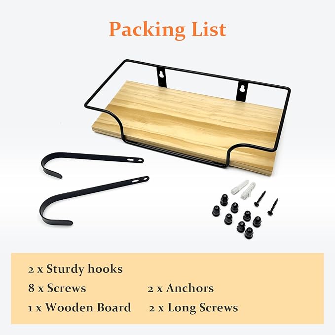 SMZCTYI Iron Board Holder, Wall Mount with Adjustable Hooks for Y & T-Leg Iron, Base Basket for Laundry Room, Bedroom
