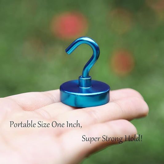 Neosmuk Magnetic Hooks, Heavy Duty 85lb+ Strong Magnet Hook for Cruise Cabins, Cruise Ship Essentials for Hanging, Metal Wall Refrigerator Hangers (RoyalBlue, 10 Pack)