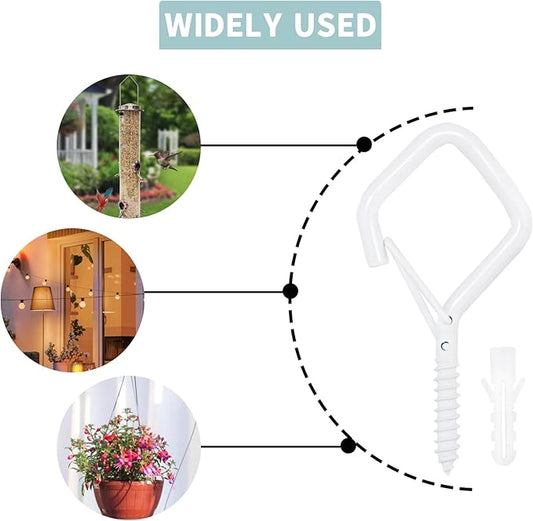 20PCS Eye Screw Hooks for Hanging Heavy Duty with Safety Buckle.Metal Ceiling Hooks for Hanging Plants,Cup,Wind Chime,Bird Feeders,String Lights at Indoor&Outdoor,2.36 Inch(No Drill Bit