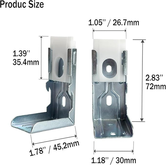 4 Pack Zebra Shades Mounting Brackets, Window Treatment Repair Kit - Heavy Duty Metal Blinds Bracket Support for 1-1/2"(38mm) Zebra Shades and Blinds