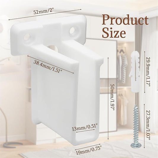 Uenhoy 6 Pcs Wire Shelf End Bracket, White Plastic Closet Shelves Brackets, Corner Support Bracket Wall Mount Shelf Brackets with Fasteners