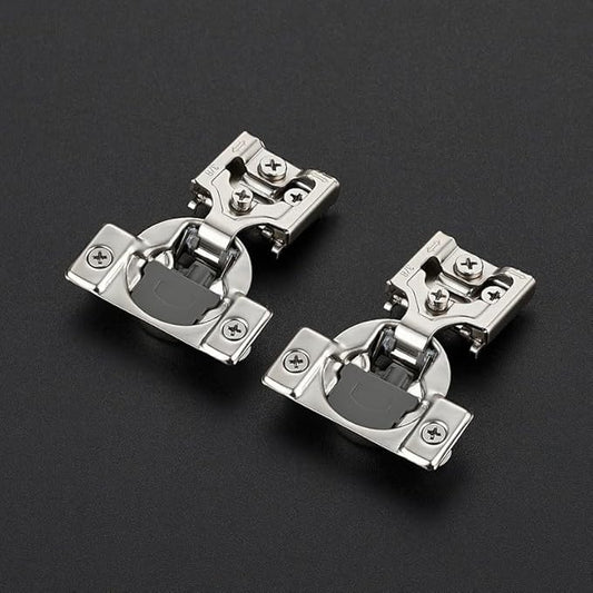 20 Pack 10 Pairs 3/8 Inch Overlay Soft Close Hinges for Kitchen Cabinet - Satin Nickel Hidden Stainless Steel Concealed Self Closing