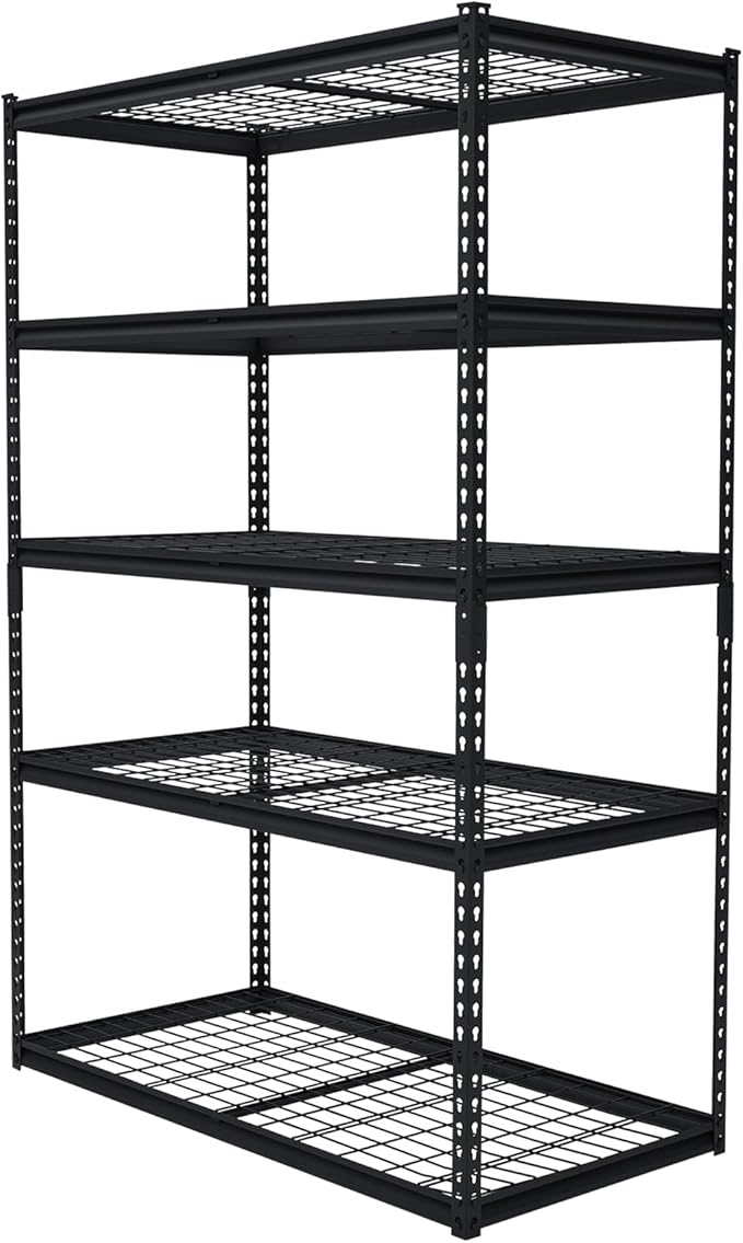 GarveeHome Garage Shelving, Heavy Duty Garage Shelving 48 in L x 24 in W x 72 in H, 2500 LBS Load Bearing Storage Shelves Adjustable, Durable Metal Storage Shelves, Easy Assemble for Garage, Basement