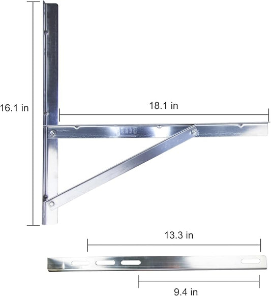 Wall Mounting Bracket for 9000-24000 BTU Condenser,Ac Support Brackets Rust Free Stainless Steel for Mini Split Air Conditioner Heat Pump Systems. (Small(9000-24000BTU))