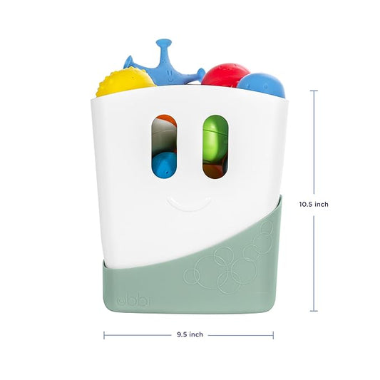 Ubbi Stand Up Bath Toy Storage Organizer, Bath Caddy with Removable Drying Rack Bin for Toddlers and Baby, Sage