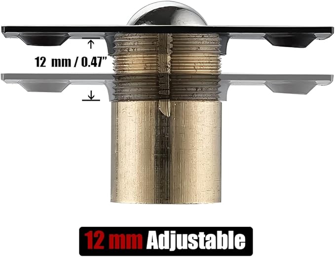 JQK Closet Door Ball Catch Hardware, Stainless Steel Catch Adjustable with Strike Plate, Black Finish 4 Pack, HBC100-BK-P4
