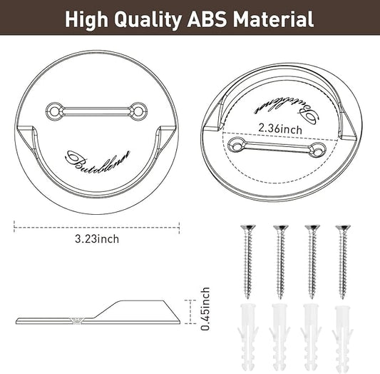 Shower Curtain Rod Holder for Wall,No-Drill Self-Adhesive Tension Rod Holder,Fits Shower Rod Under 2.36 Inches In Diameter,Holds up to 80 Pounds,Clear-ABS,2 Pack