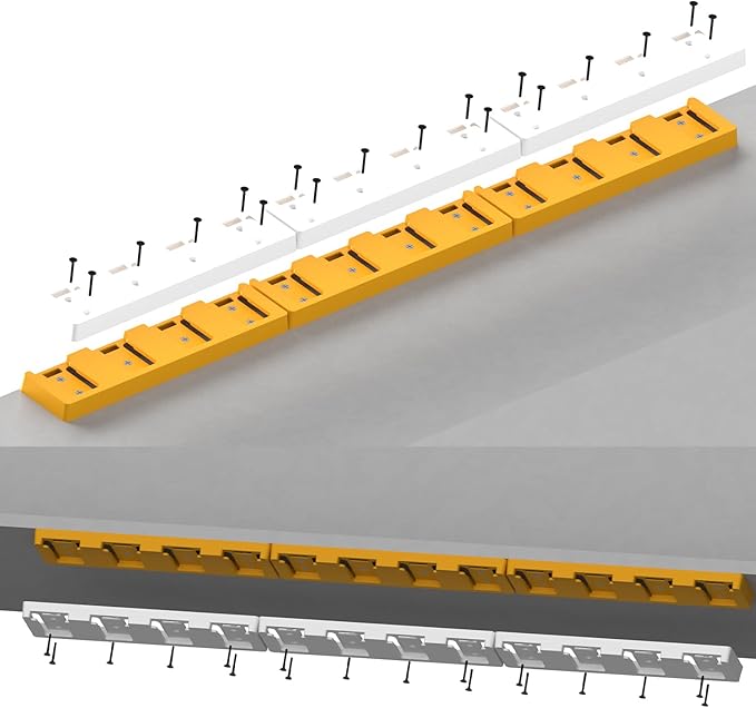 Battery Rack Compatible with DeWalt 20V Battery Holder, Mount 4 Slot Bulk Battery Garage Tool, Tools for Dewallt 20v , Wall Display Hook Holder (Yellow-1pc)