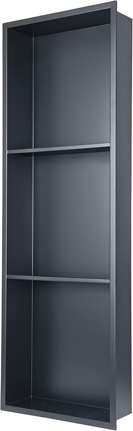 Black Stainless Steel Shower Niche 36" X 12" ,Recessed Shower Shelf for Bathroom Storage,Three-Tier Shelves, Matte Black (Black, 36 * 12 in)