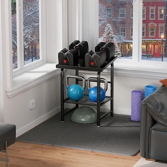 Dumbbell Rack Only Weight Stand Fits For Adjustable Weight 500lbs Load up Heavy Duty Kettlebell Stand for Home Gym(No Dumbbell, Rack Only)