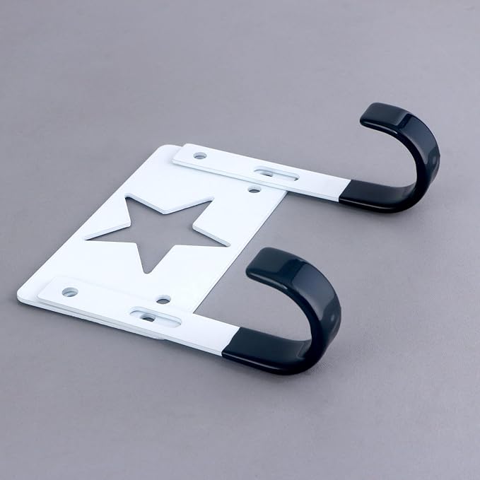 Ironing Board Holder Wall Mount,with Adjustable Hooks, Ironing Board Hanger for T or Y Leg, Laundry Room Wall Hook for Iron Board Holder White