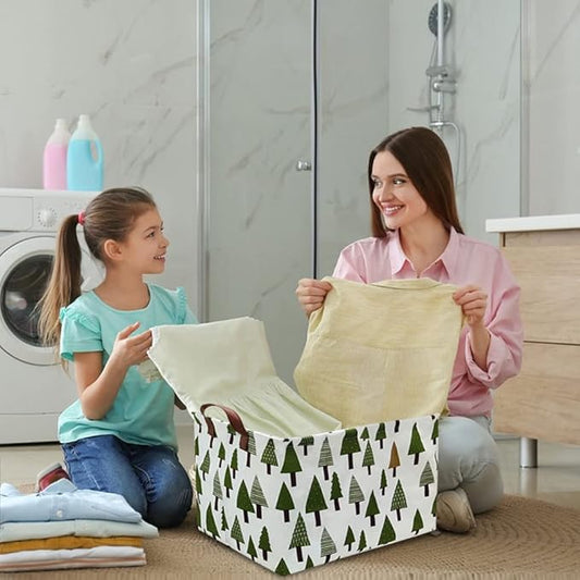 Tree basket,Laundry Basket Green Hamper Fabric Laundry Hamper,for baby hamper Nursery Toy Organizer tree room decor,Christmas gift decor,Gift Basket (tree)