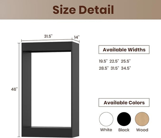 ROOMTEC 31.5" Double Hanging Closet Unit, Modular Closet System with Hanging Rod, Wardrobe Organizer for Bedroom or Walk-in Closet, Wall Mounted, Customizable Clothes Storage Unit, Black