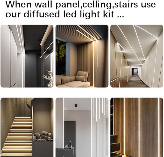 Under Cabinet COB Led Light Strip kit,16.4ft/5m Cuttable 6500K,Diffused Power with 6 Output Ports,Touch Switch&Dimmer Strip for Gun Safe Case,Book Shelf,Floating Shelf,Wall Panel,Home Decor