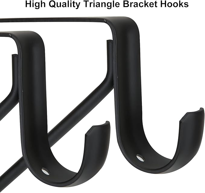 4 Pack Heavy Duty Closet Rod Brackets Holder 11 x 11 x 1 Inch White Closet Rod Support Bracket Black Steel Closet Rod Holders for Hanging Clothes Rod Support Brackets (Black - 4Pack)