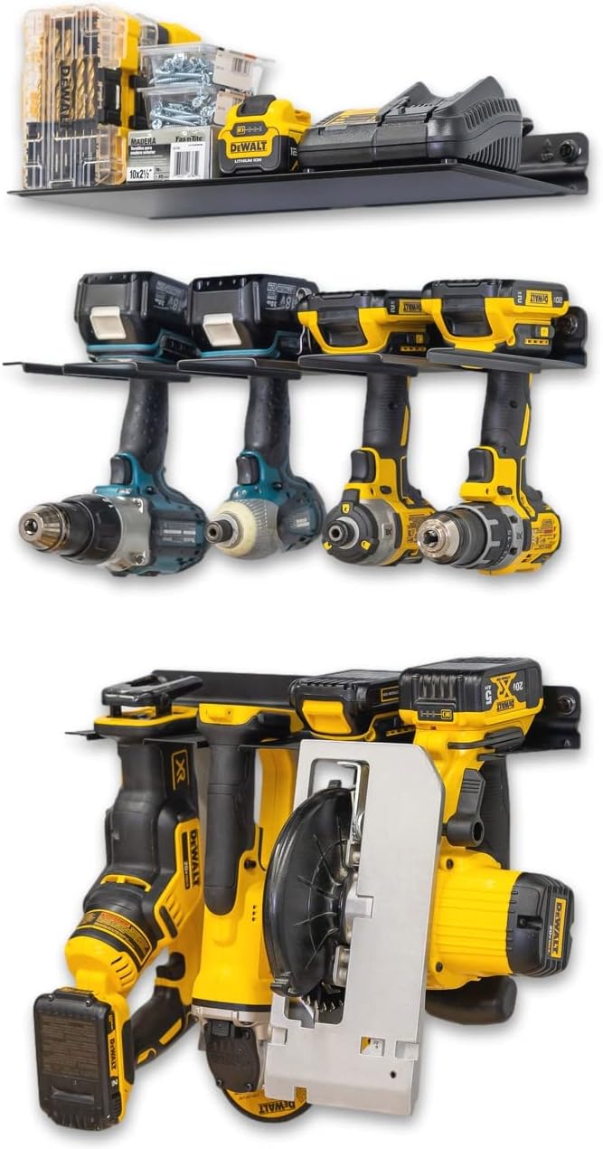 StoreYourBoard Power Tool Organizer Kit, Holds Drills and Power Tools, Shelf, Wall Mount Garage Storage Rack