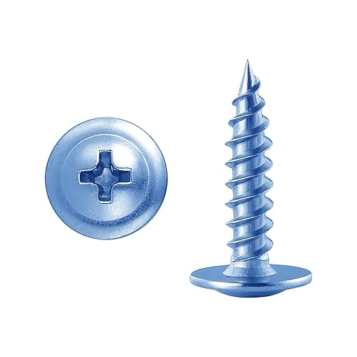 (200 pcs) Wensilon #10×1" Phillips Truss Head Wood Screws Galvanized Iron Quick Metal Self Tapping