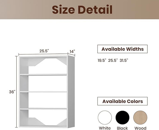 ROOMTEC 25.5" Shelf Short Tower Closet Unit, Modular Closet System with Shelf, Wardrobe Organizer for Bedroom or Walk-in Closet, Wall Mounted, Customizable Clothes Storage Unit, White
