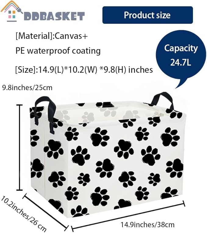 Rectangular Dog Baskets Gift Bins Empty Kids Storage Basket Baby Boy Basket Kids Dog Toy Storage Bin Organizer Box Room Decor for Home(Dog Bins)
