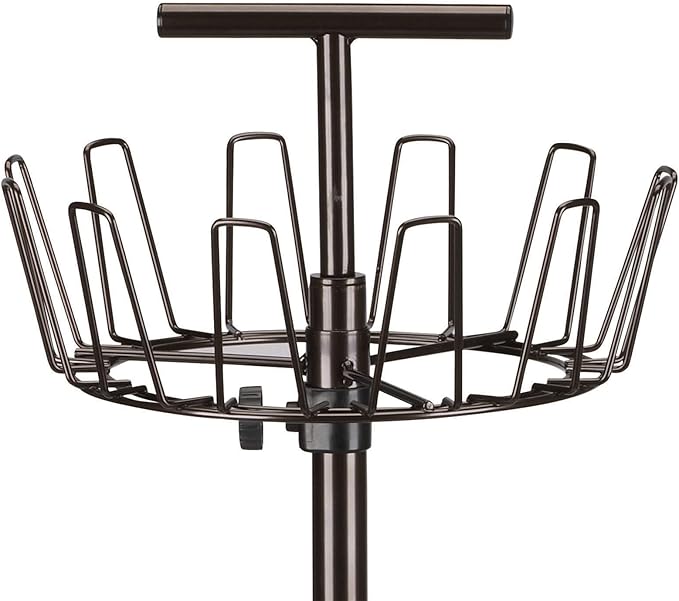 Household Essentials 2139-1 Metal Four-Tier Adjustable Revolving Shoe Rack | Holds up to 24 Pairs of Shoes | Antique Bronze Finish