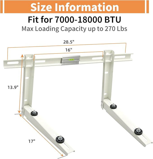 Mini Split Air Conditioner Bracket, Outdoor Wall Mounting Bracket for Ductless Mini Split Air Conditioner Heat Pump Systems, Universal,7000-18000 Btu AC Units, Heavy Duty Support up to 270 LBS
