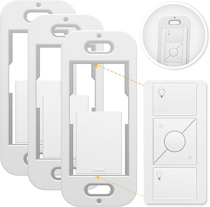 SplashNColor Wallplate Brackets for Lutron Caseta Pico Remote, 3-Pack – Seamless Remote Snap-in Installation Wall Bracket for Lutron Smart Switch, Durable Wall Mount Design for Lutron Pico Remote