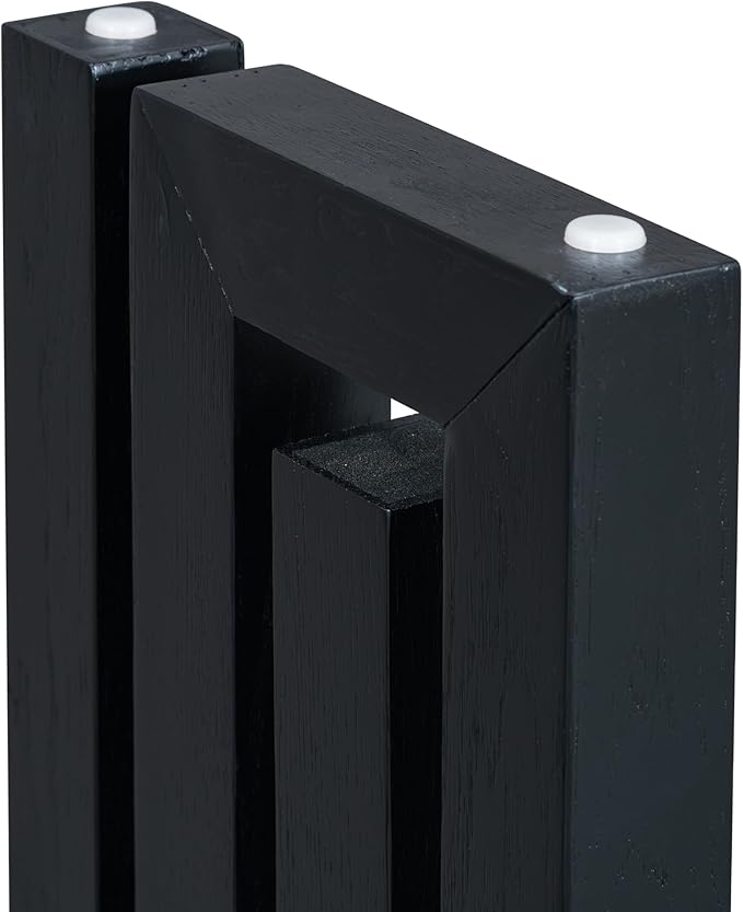 Uniquely Designed Oak Veneer Console Table, Modern Long Sofa Side Table with Distinctive Side Shapes, Suitable for Entryway, Hallway, Living Room, Foyer, Corridor,Easy Assembly (Black-41RT)