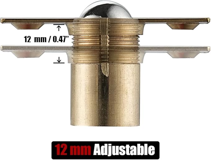 JQK Closet Ball Catch Door Hardware, Stainless Steel Catch Adjustable with Strike Plate, Gold Finish 2 Pack, HBC100-BG-P2