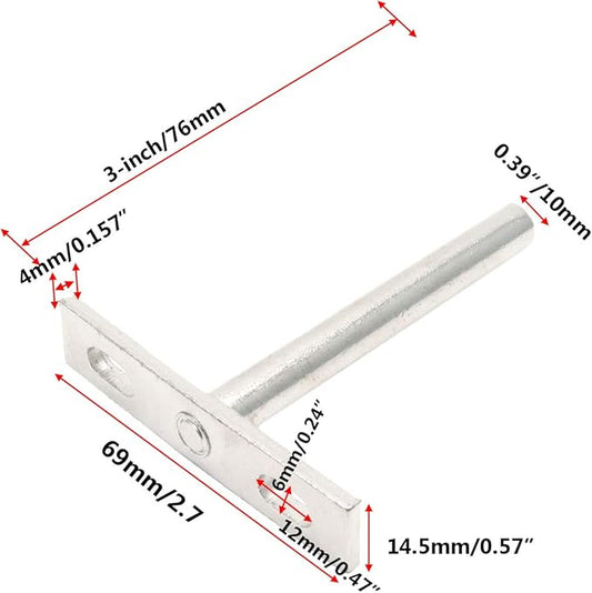 Floating Shelf Bracket 3-inch Hidden Shelf Brackets for Wood Shelves Wall Mount Blind Shelf Supports with Screws and Wall Plugs, Silver -4pcs