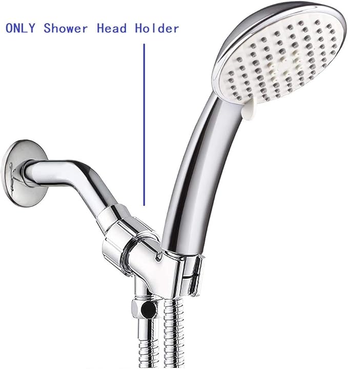 Adjustable Shower Arm Mount- with Universal Wall Hook Bracket and Brass Pivot Ball, NearMoon Shower Head Holder for Hand Held Showerheads