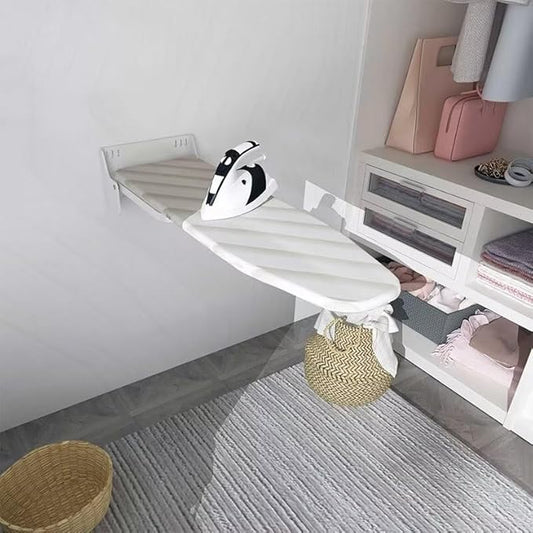 Wall-Mounted Ironing Board, 180° Swivel Retractable Ironing Board w/Cover 38.7" x 11.8" Clothes Ironing Table for Small Spaces, Laundry Room, Home