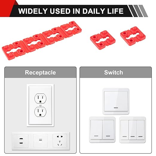 Outlet Spacers for Electrical Box, 96 PCS Electrical Outlet spacers shims, Plastic Wall Plate Spacer, Tile Backsplash Shims for Loose Outlet/Switch Repair (Stackable)