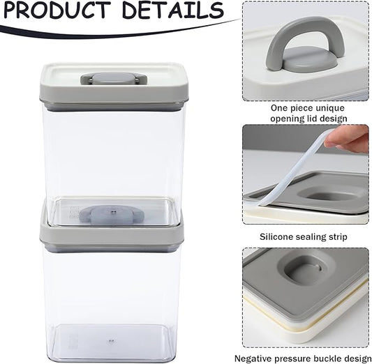 Geyecete dog treat container 2 Pack 1.8L dog treat jar PET transparent jars dog food storage sealed jars airtight cat treat container Food grade