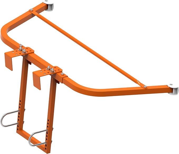 Ladder Stabilizer for Roof Gutter Guard &Wall,Extended Ladder Crane Stabilizer Accessory,Steel Ladder Stand-Off Wing Span/Wall Ladder Standoff with Non-Slip Rubber Bottom pad. (Orange-Steel)