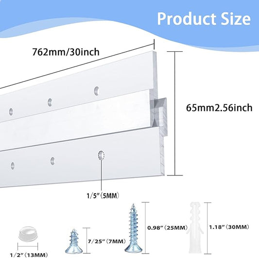 30'' French Cleat- French Cleat Heavy Duty- Headboard Wall Mount- Mirror Hangers for The Wall Heavy Duty- Picture Hanging System ( 2 Pairs, Supports 220 lbs )