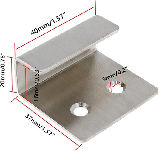 Stainless Steel Wall Hanger Fastener Bracket for Ceramic Tile Display- Pack of 6