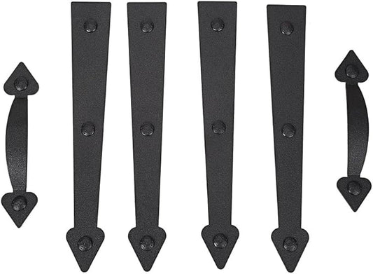 Magnetic Decorative Garage Door Curb Appeal Faux Hinges Handles Hardware Kit Color Black