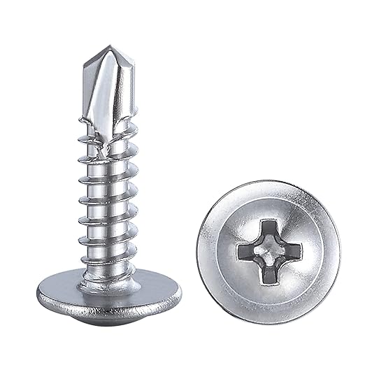 Wensilon(300pcs)#8×1/2”for Sheet Metal Self-Tapping Screws 410 Stainless Steel Truss Head High-Strength Quick Tapping Screws