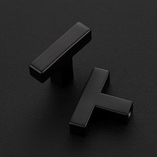 1 Pack Matte Black Cabinet Knobs - Kitchen Cabinet Knobs Black Cabinet Pulls for Kitchen Cabinet Drawer Stainless Steel Dresser Knobs for Cabinet Hardware 2in Length Single Hole Square