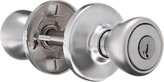 Kwikset 94002-870 Tylo Keyed Entry Knob with Smartkey Security in Satin Chrome (Pack of 2)
