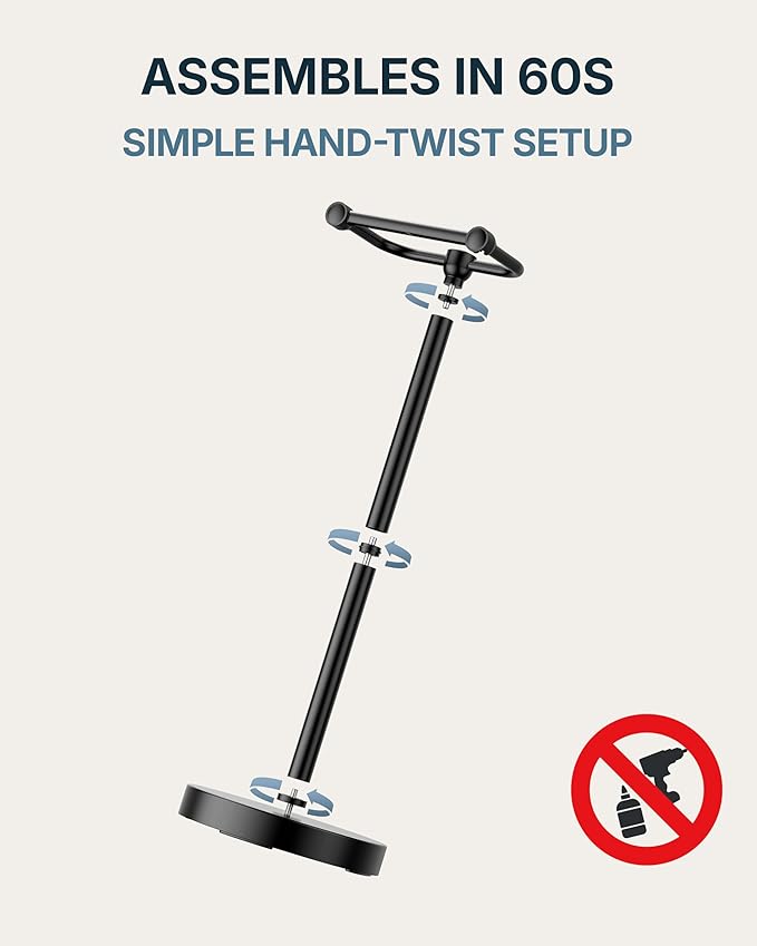 Toilet Paper Holder Stand, Modern Bathroom Free Standing Toilet Paper Roll Holder, Stainless Steel Tissue Rack, Rust-Proof & Heavy Stable Base (Matte Black)